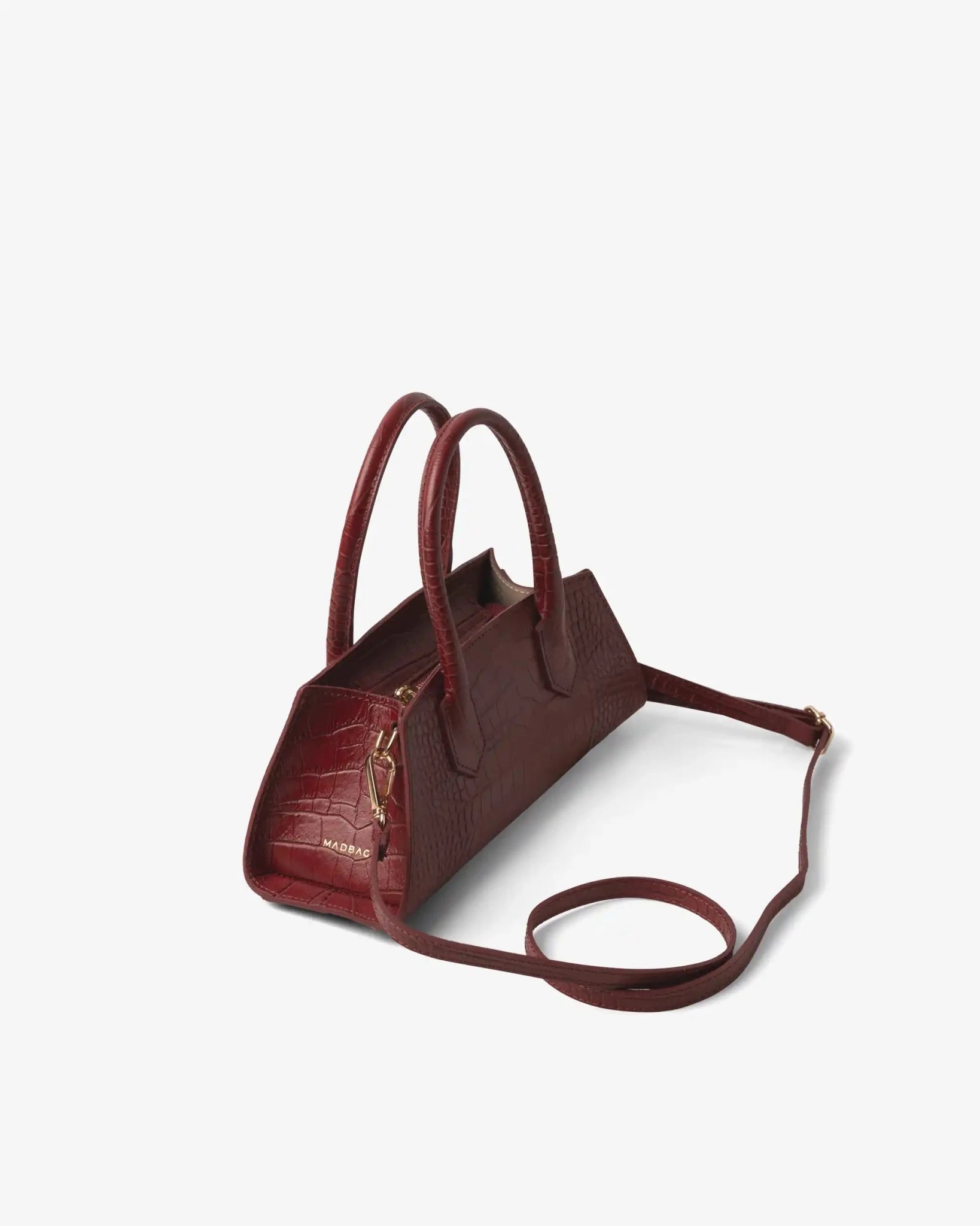 Borsa Small Bassotto Croc rossa con tracolla regolabile e removibile