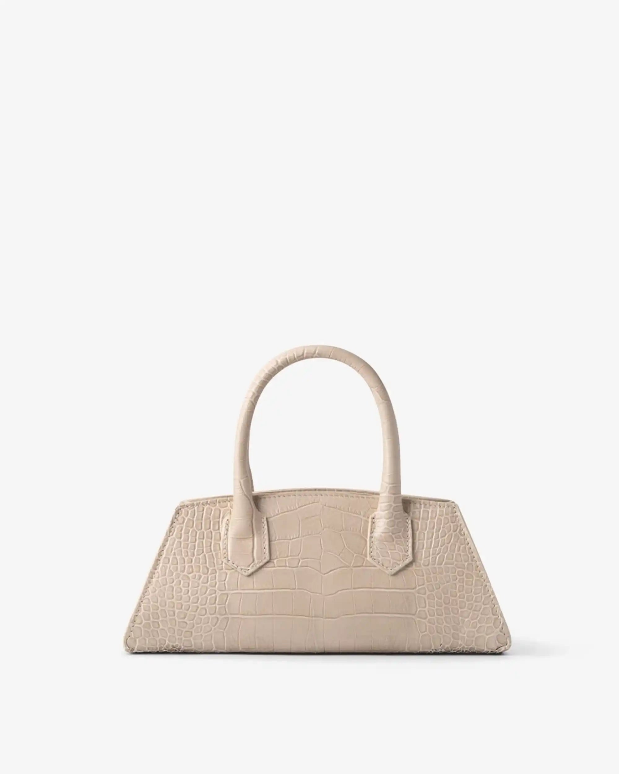 Small Bassotto in Pelle Beige Croc